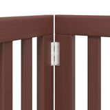 Dog Gate with Door Foldable 12 Panels Brown 600 cm Poplar Wood 3155660