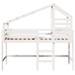 ZNTS Loft Bed with Ladder and Roof without Mattress White 80x200 cm 3281987