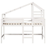 ZNTS Loft Bed with Ladder and Roof without Mattress White 80x200 cm 3281987