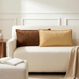 Cushion Cover 12 pcs HOUTEN Light Brown 40 x 80 cm Flannel 918435