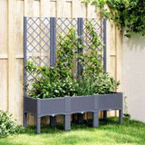 Garden Planter with Trellis Blue Grey 120x40x142 cm PP 367926