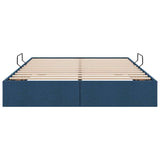 Storage Bed with Mattress with Storage Blue 140 x 190 cm Fabric 3370015