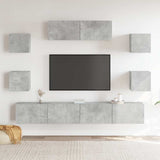 7 Piece TV Cabinet Set Concrete Grey Engineered Wood 3114521