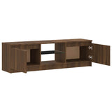TV Cabinet with LED Lights Brown Oak 120x30x36 cm 815710