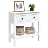 Console Table White 75x35x75 cm Solid Wood Pine 814620