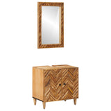 Bathroom Cabinet Set Wall-mounted 2 pcs Solid Mango Wood 3310177