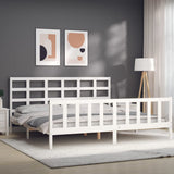 Bed Frame without Mattress White 200x200 cm Solid Wood Pine 3192122