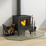 Fireplace Glass Plate Hexagon 100x60 cm 324142