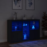 Sideboard Black Engineered wood, glass Large Sideboard 3209171