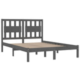 3103955 Bed Frame without Mattress Grey Solid Wood 200x200 cm