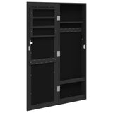 Mirror Jewellery Cabinet Wall Mounted Black 30x8.5x90 cm 353212