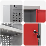 Tool Cabinet with Shelf Red and Grey 150 x 20 x 55 cm Steel 4103476