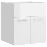 Bathroom Furniture Set High Gloss White Engineered Wood 3071312