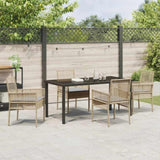 Garden Dining Set with Cushion 5 pcs Beige Poly Rattan 3379887