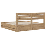 Bed Frame with Storage and Headboard Artisan Oak 180 x 200 cm 3445825