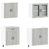 4 Piece Kitchen Cabinet Set Porto Grey Sonoma Engineered Wood 3314877