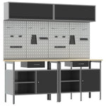 ZNTS 8-Piece Workbench Set in Black Steel 3321498