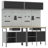 ZNTS 8-Piece Workbench Set in Black Steel 3321498