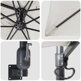 Garden Parasol Sand 248.5 x 247.5 x 160 cm Polyester and Steel 42003235