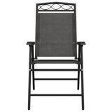 Folding Garden Chairs 2 pcs Melange Grey Steel and Textilene 360200