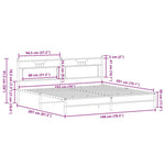 Bed Frame without Mattress Smoked Oak 193x201 cm Engineered Wood 4106749