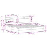 Bed Frame without Mattress Smoked Oak 193x201 cm Engineered Wood 4106749