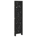 Room Divider 4 Panels Black Solid Wood Paulownia 358753