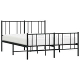 Metal Bed Frame without Mattress with Footboard Black 150x200cm 352500