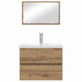 Bathroom Furniture Set 3 pcs Black Oak Engineered Wood 3393505