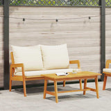 Bistro Set with Cushion 2 pcs Oil Natural Solid Acacia Wood 4106458