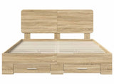 Bed Frame with Drawer Sonoma Oak 135 x 190 cm Engineered Wood 3412794