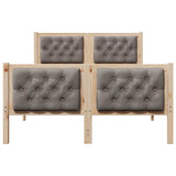 Bed Frame with Headboard Taupe 120 x 190 cm Solid Pine Wood 878417