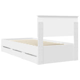 Bed Frame with Drawer White 90 x 190 cm Engineer Wood 3408019