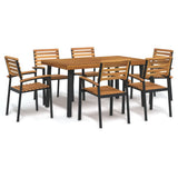 7 Piece Garden Dining Set Solid Wood Acacia and Metal 3155423