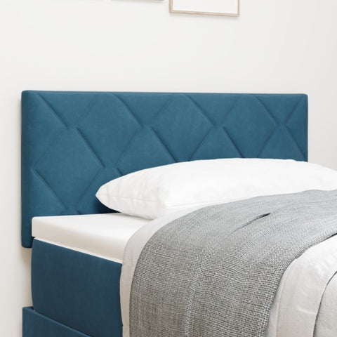 ZNTS LED Headboard Diamond Blocks Design Dark Blue 100 cm Velvet 3338211