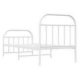 Metal Bed Frame without Mattress with Footboard White 90x190cm 353694