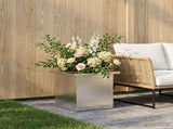 Garden Planter with LED Silver 30 x 30 x 30 cm Stainless Steel 8008064