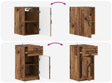3 Piece Bathroom Cabinet Set UTRECHT Old Wood Engineered Wood 3417817