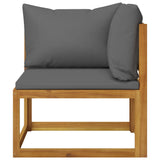2 Piece Sofa Set with Dark Grey Cushions Solid Wood Acacia 318555