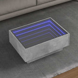 Coffee Table with LED Concrete Grey 70x50x30 cm Engineered Wood 847514
