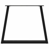 Dining Table Leg Set of 2 Black Powder-coated steel Standard 4012572