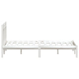 Bed Frame without Mattress White King Size Solid Wood 3100595