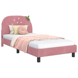 Children's Bed Frame with Headboard Pink 80 x 200 cm Velvet 42011066