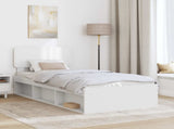 Bed Frame with Headboard White 90 x 190 cm Solid Pine Wood 3412132