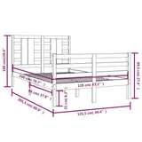 Bed Frame without Mattress White 120x200 cm Solid Wood Pine 3104279