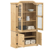 Glass Display Cabinet Corona 103.5x42x180 cm Solid Wood Pine 4002777