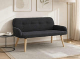 2 Seater Sofa with Solid Wood Legs Dark Grey Boucl 42051067