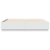 Bed Frame with LED without Mattress White 180x200 cm Super King 3209590