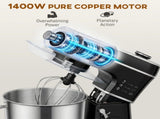 Stand Mixer, 6L 1400W Tilt-Head Food Mixer with 11 Speeds, Pulse & Fermentation Function, LED T3398P554162