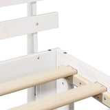 Bed Frame with Headboard White 150 x 200 cm Solid Pine Wood 872606